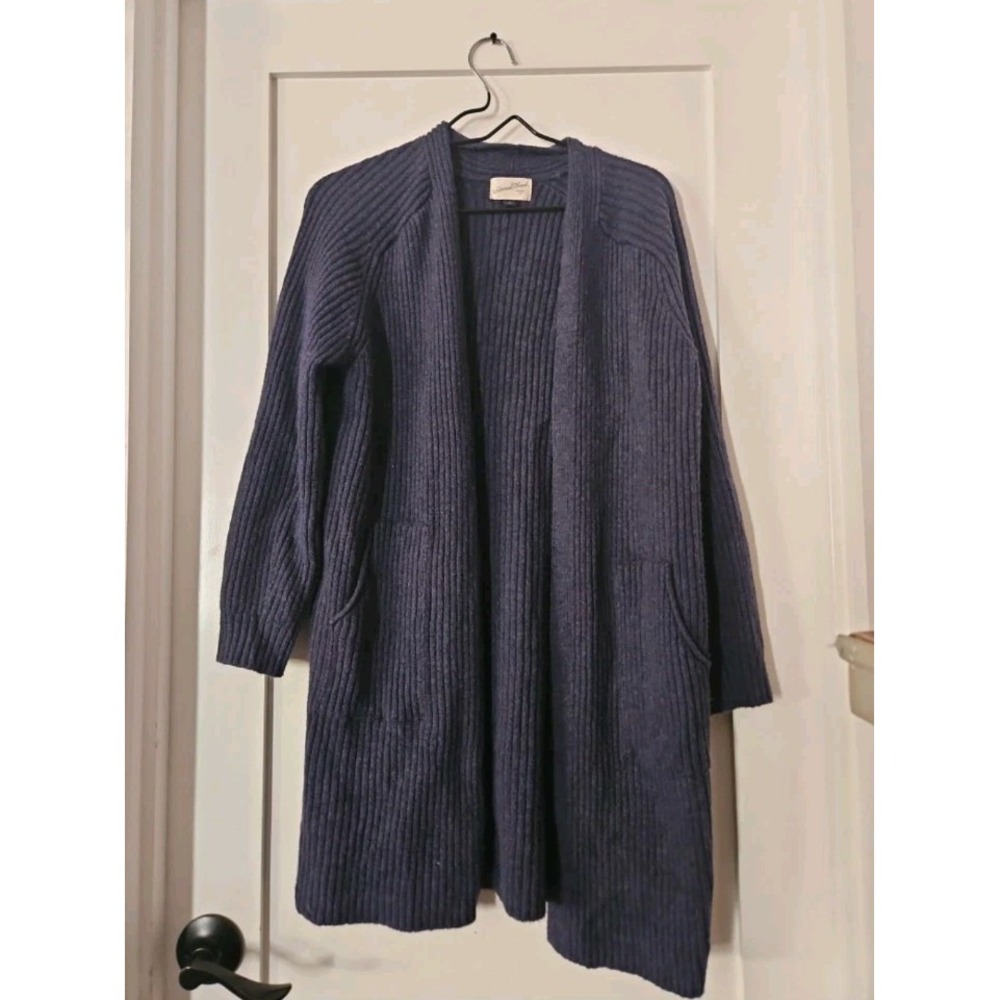 Womens Deep Blue Knit Chic Cardigan Size Small